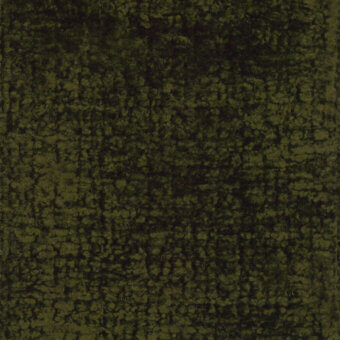 Dark olive green fabric sample with mottled, irregular texture; woven or distressed appearance, matte finish, against a dark gray background.